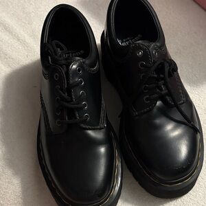 Dr. Martens Black Leather Platform Shoes